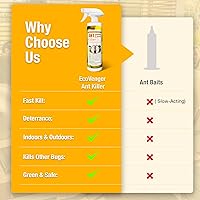 Vista 10 de EcoRaider insecticida y hormiguicida (aroma de cítricos) de 16 oz, natural y no tóxico