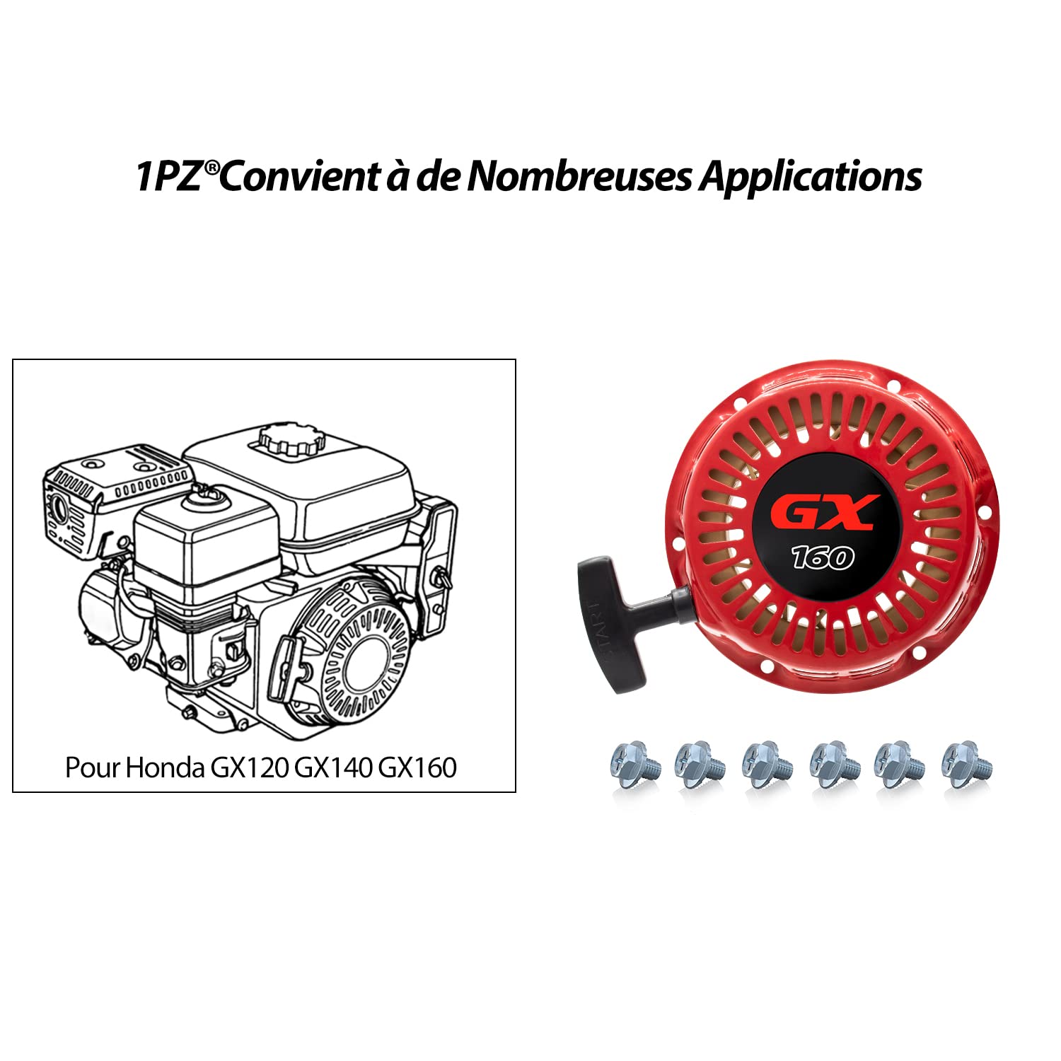 1PZ WL1-G02 Avviamento a Strappo Sostitutivo per Honda GX120 GX140 GX160 4hp 5.5hp 6.5hp Generatore Motore Parte del Tosaerba