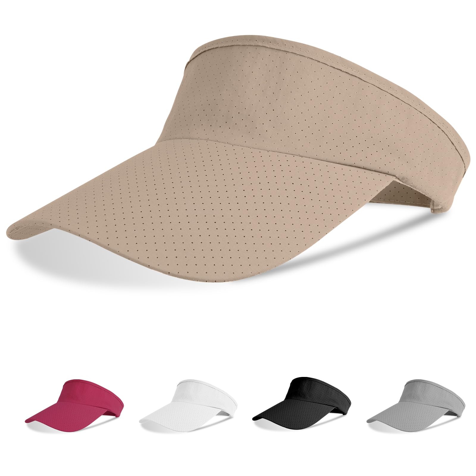 Aomig Viseras para Mujer, Sombrero Mujer Verano Transpirable Ajustable, Gorra Mujer Visera Unisex de Malla para Running Beisbol Tenis Golf