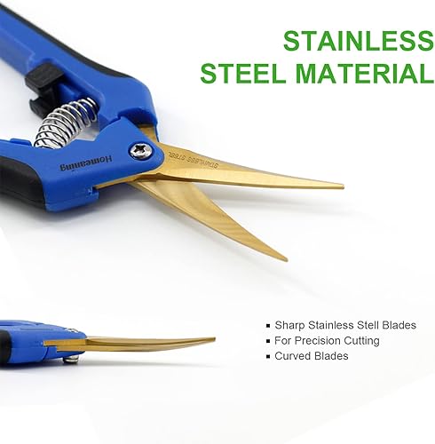 Miniatura 4 de Paquete de 1 tijeras de podar de jardín con cuchillas curvas, tijeras de podar a mano para jardinería, tijeras de podar bonsái de precisión