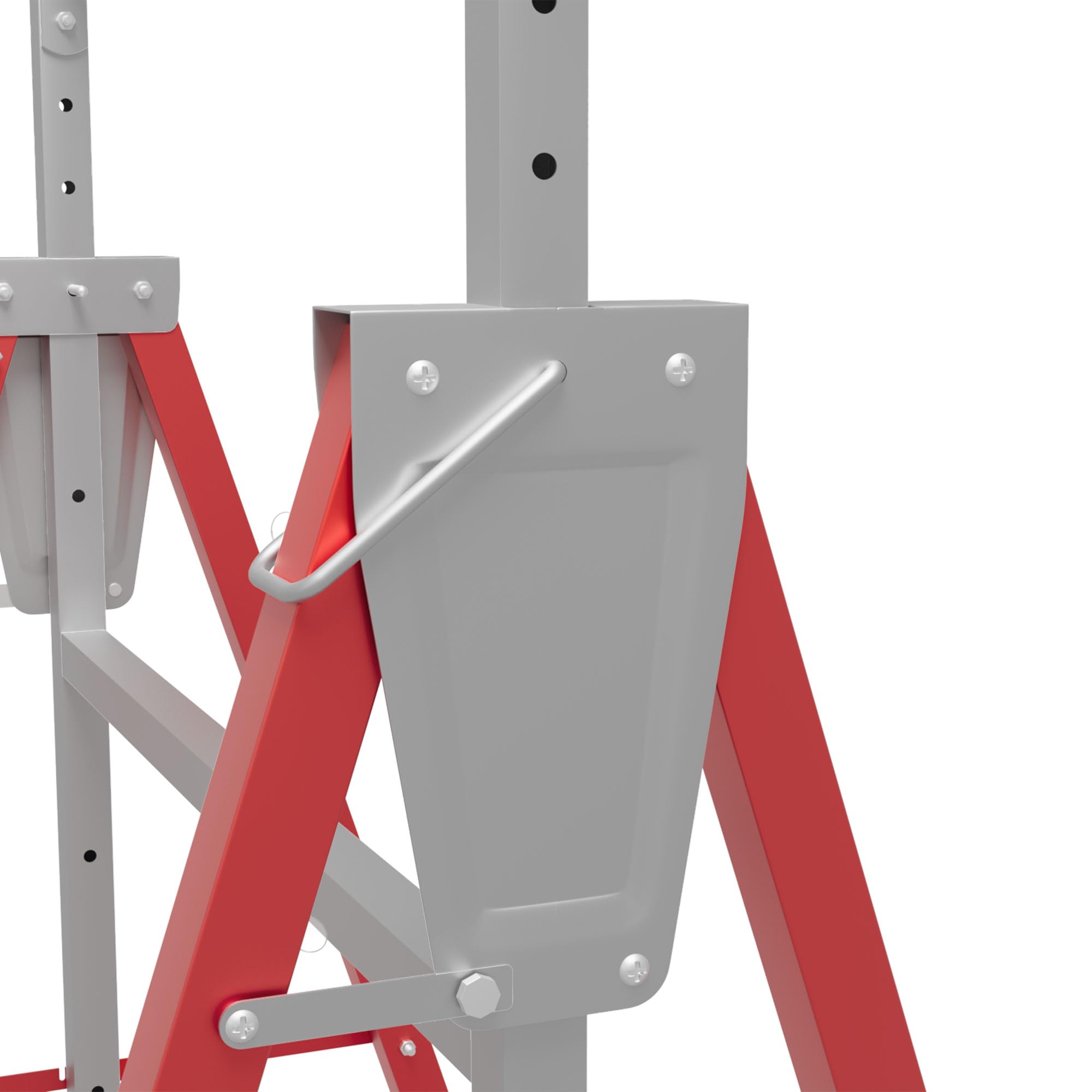 HOMCOM Set 2 Cavalletti da Lavoro Pieghevoli Portata 200 kg, Altezza Regolabili 80-130 cm, Cavalletti Telescopici Salvaspazio in Acciaio per Fai da Te, Garage e Giardino, Rosso e Argento