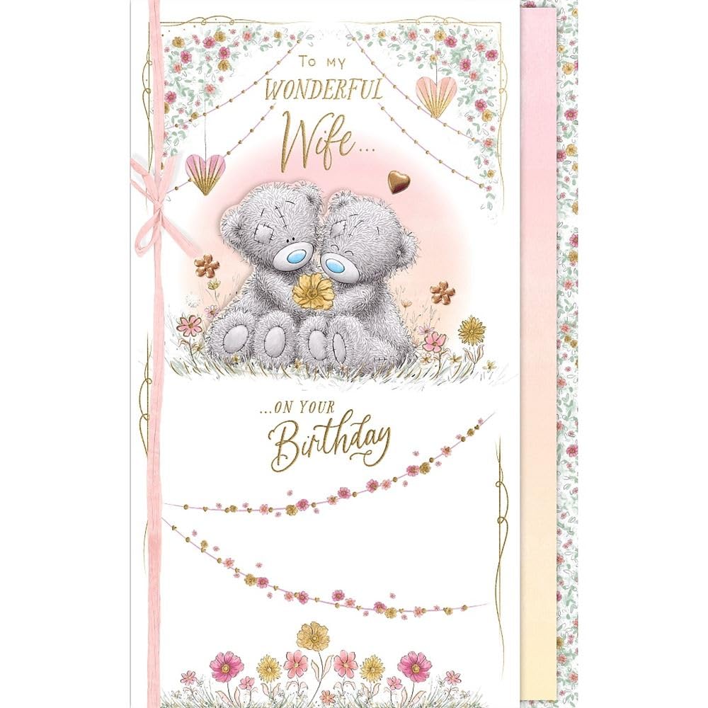 Me To You Bear Wonderful Wife Handmade Birthday Card