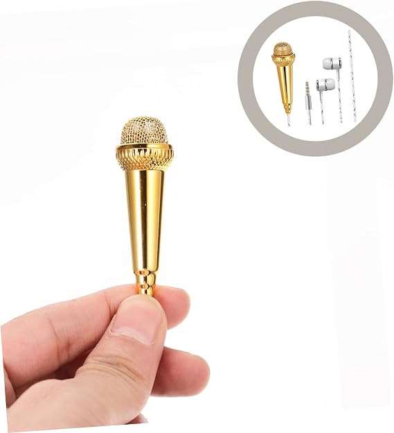 BESPORTBLE Miniature Microphone, Portable Tiny Vocal Mic, Plastic Compact Design, Easy to Use for Interviewing and Household Entertainment Gift