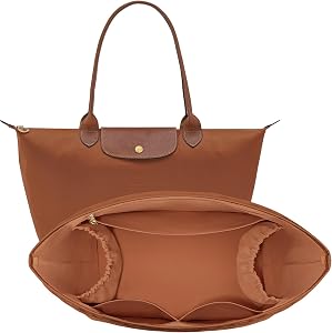 LOUKAYCCI Quilted Purse Organizer Insert for Longchamp Le Pliage M Tote Bag