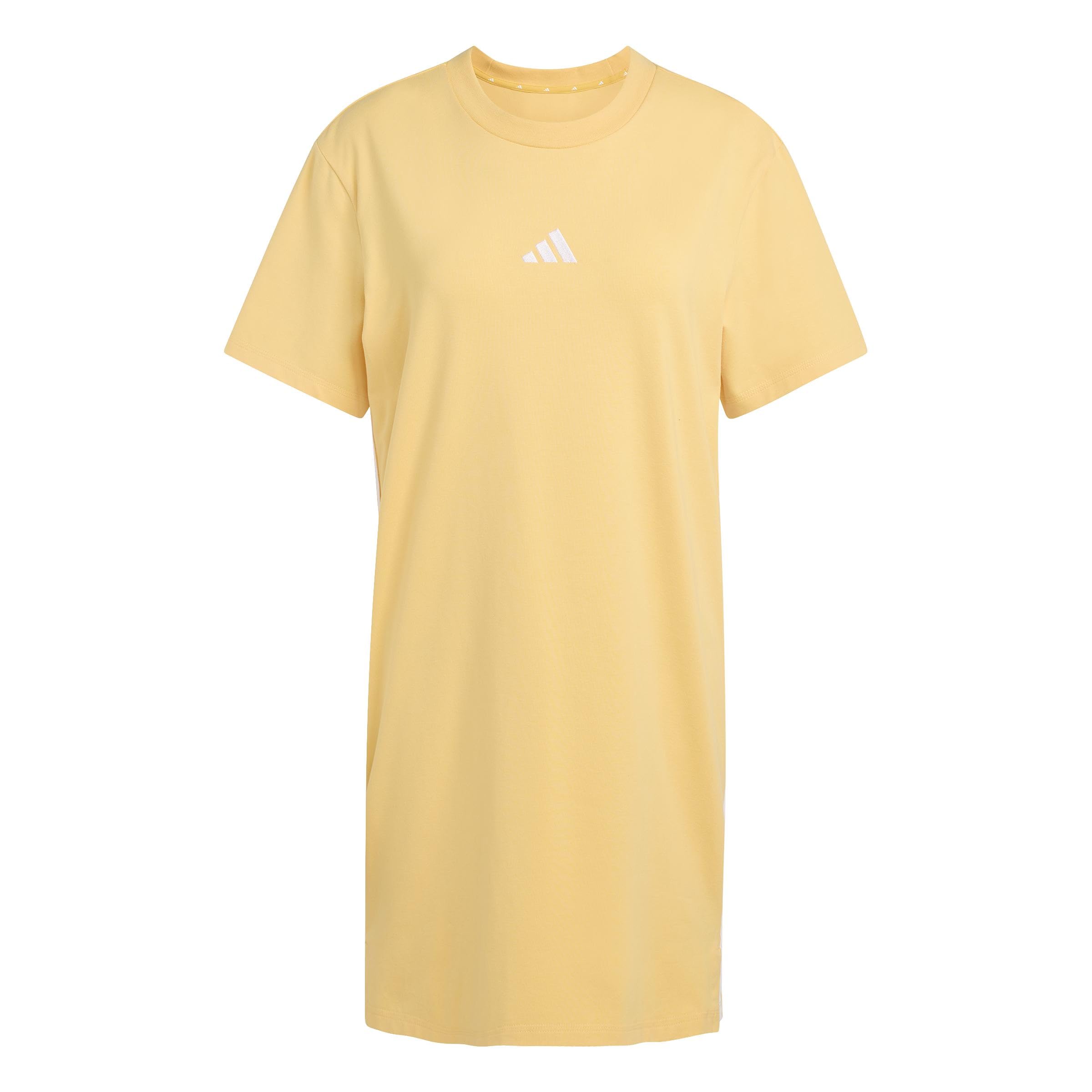 adidas Women's Essentials 3-Stripes TEE Dress, Semi Ice Tangerine/White, M