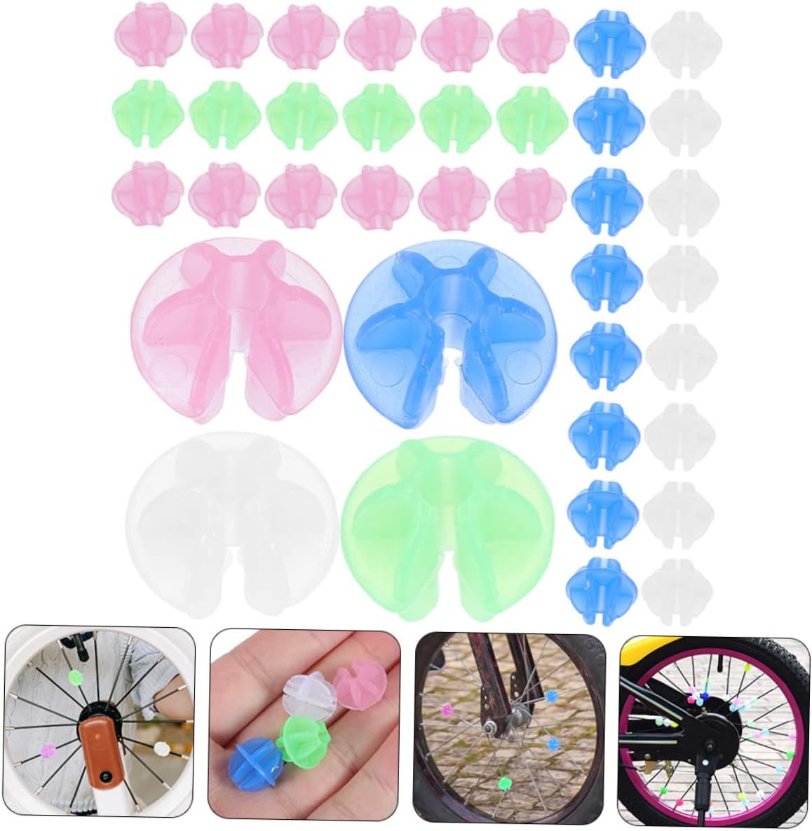 216pcs Glow- Dark Bike Wheel Beads Decorations for Boys and Girls Bike Accessories Led