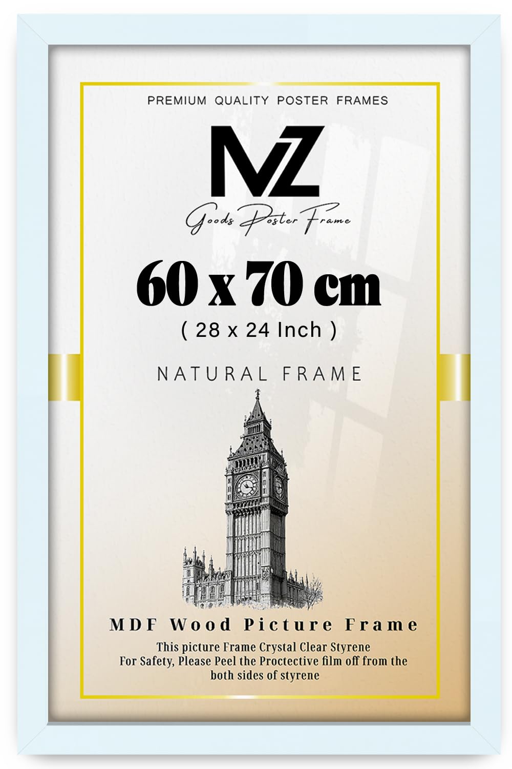 Mz Goods White | 600 X 700 Mm Engineered Wood Poster Frame 28 X 24 Art Prints, Photos Holiday Gifts& Home Décor 70 X 60 Cm [ ]