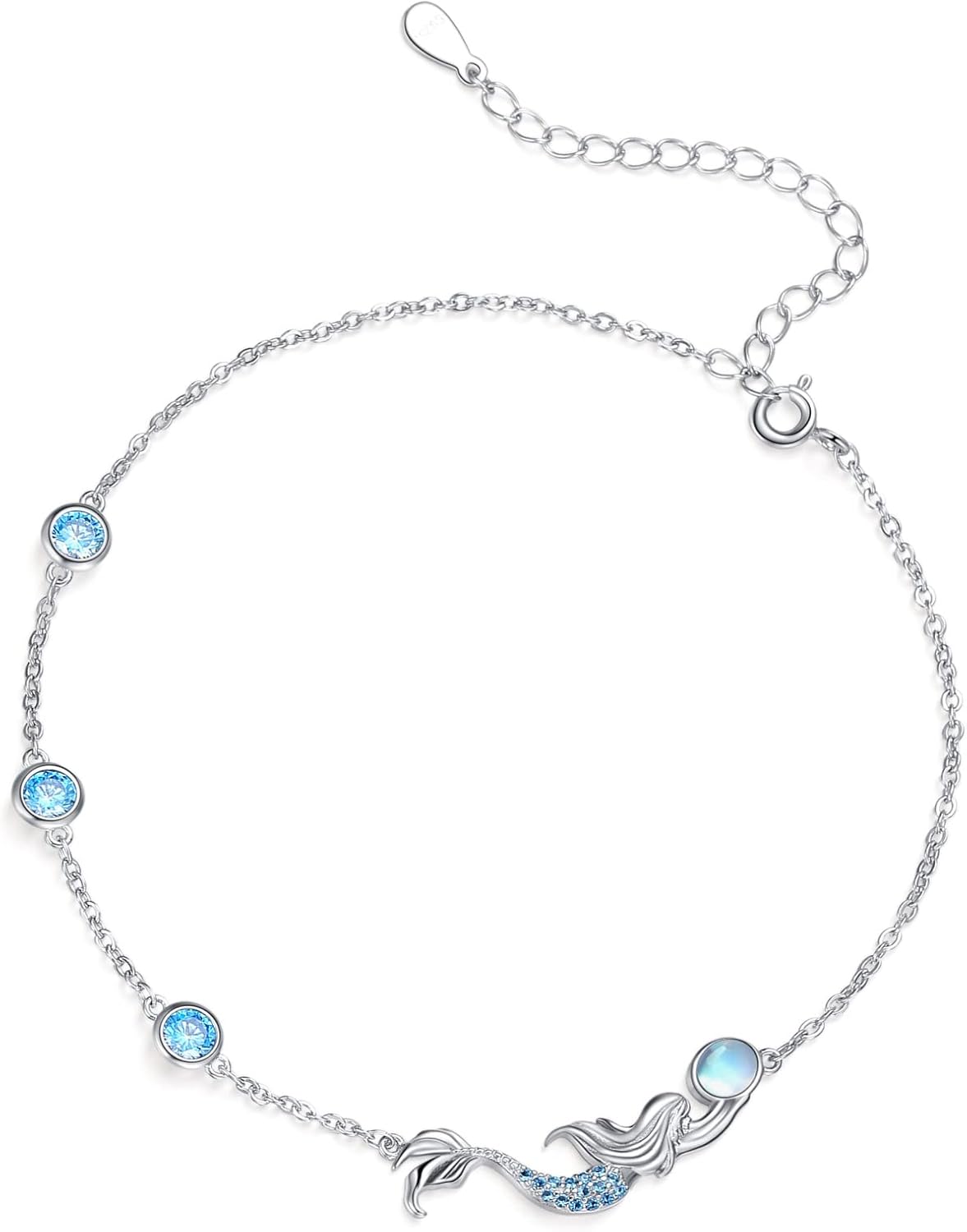 Cute Animal Flower Anklet S925 Sterling Silver Jewelry Gift For Women Girls Daughter Sister