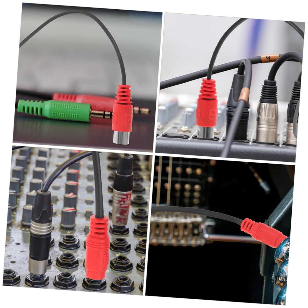 ibasenice 5 Pin 3.5mm Audio Adapter Cable Midi Cable for Guitar 90-Degree Bent Jack 0.5m Length 2 Pack