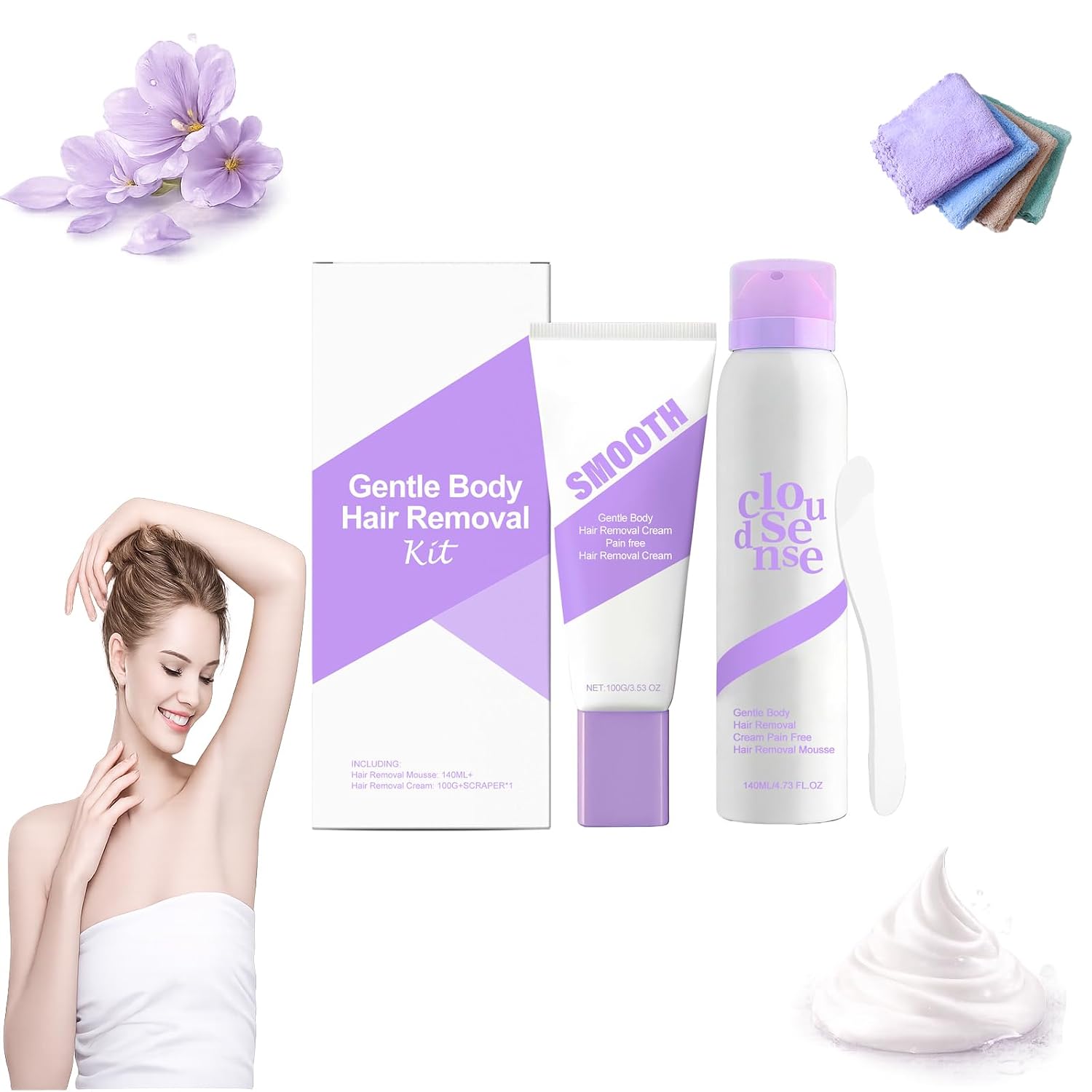 Cloud Sense Hair Removal Spray - Gentle Daily Depilatory Care
