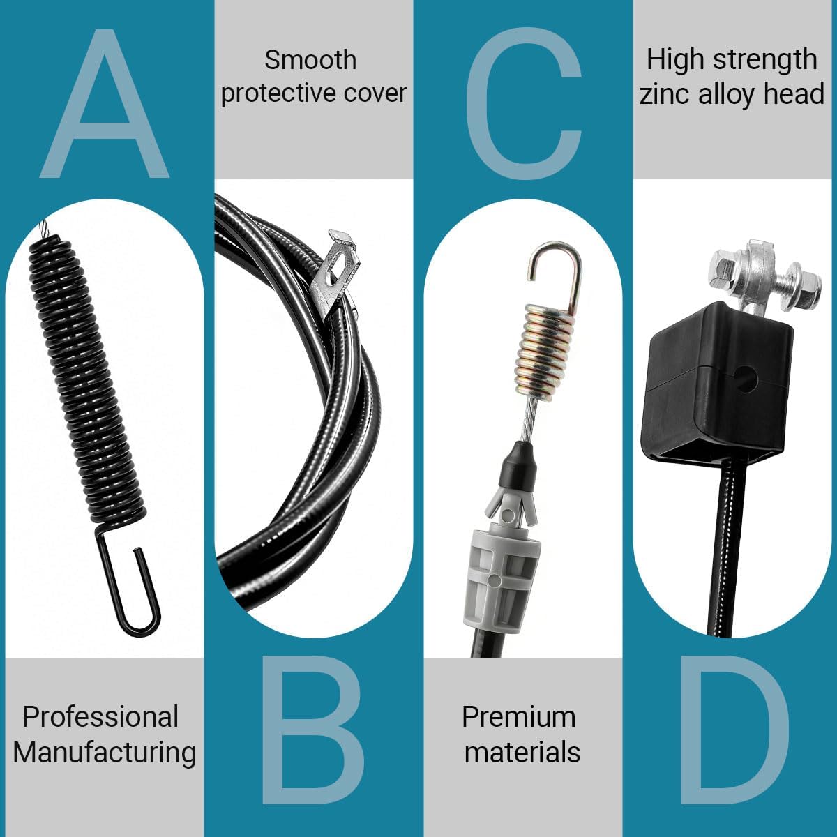 137-4759 Brake Cable & 137-4807 Traction Cable for Toro TurfMaster/Exmark X Series 30" 22207, 22210, 22215, 22225, ECX180CKA30000, ECX200CKC30000 (2 Cables, Complete Set)