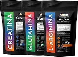 Creatina - L-Glutamina - L-Arginina | 150g | vitaease (150g, Sem sabor)