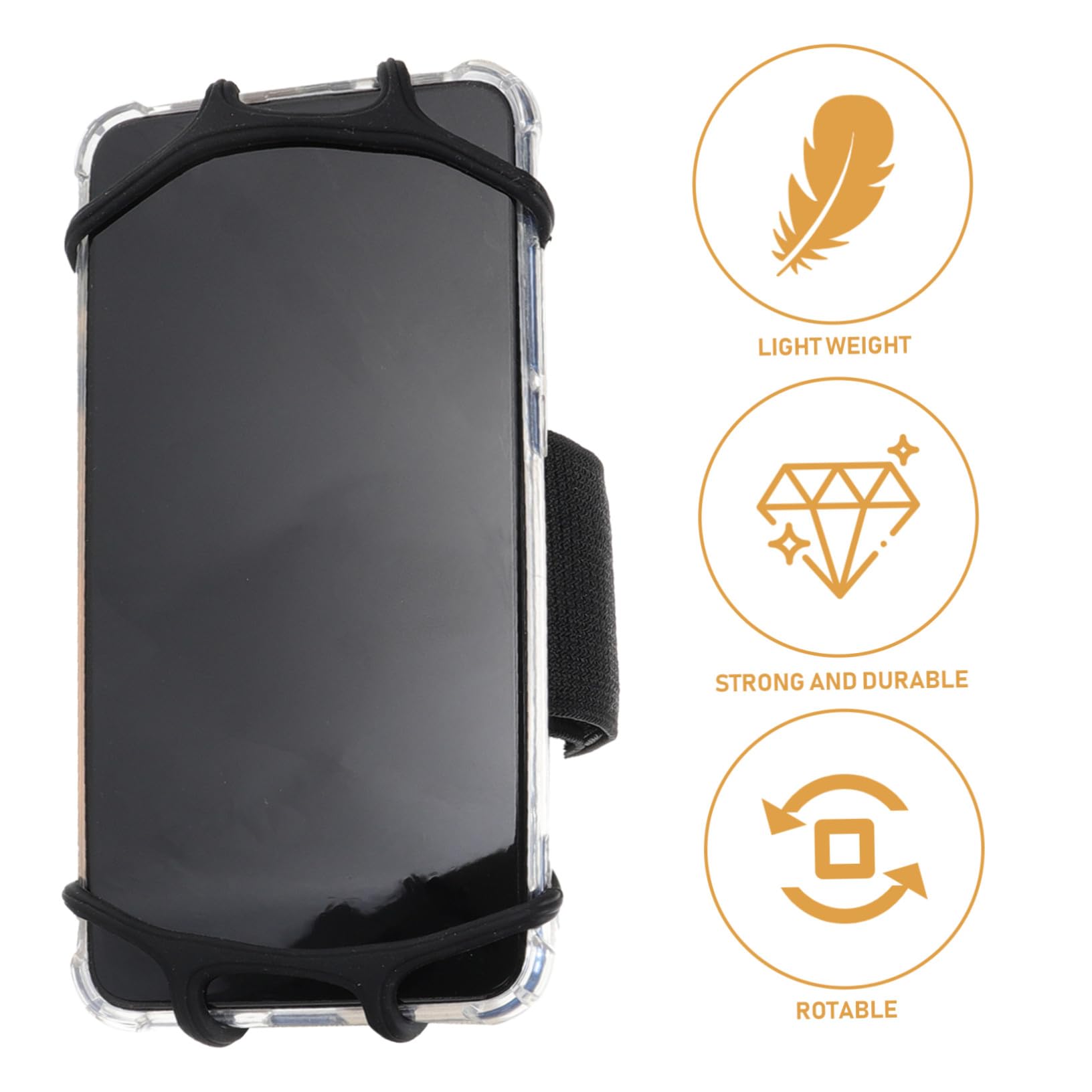 Housoutil 16 Pz braccialetto del cellulare mano telefono da polso braccio del cellulare ascella braccialetto da corsa all'aperto supporto per il braccio del telefono cellulare nylon Black