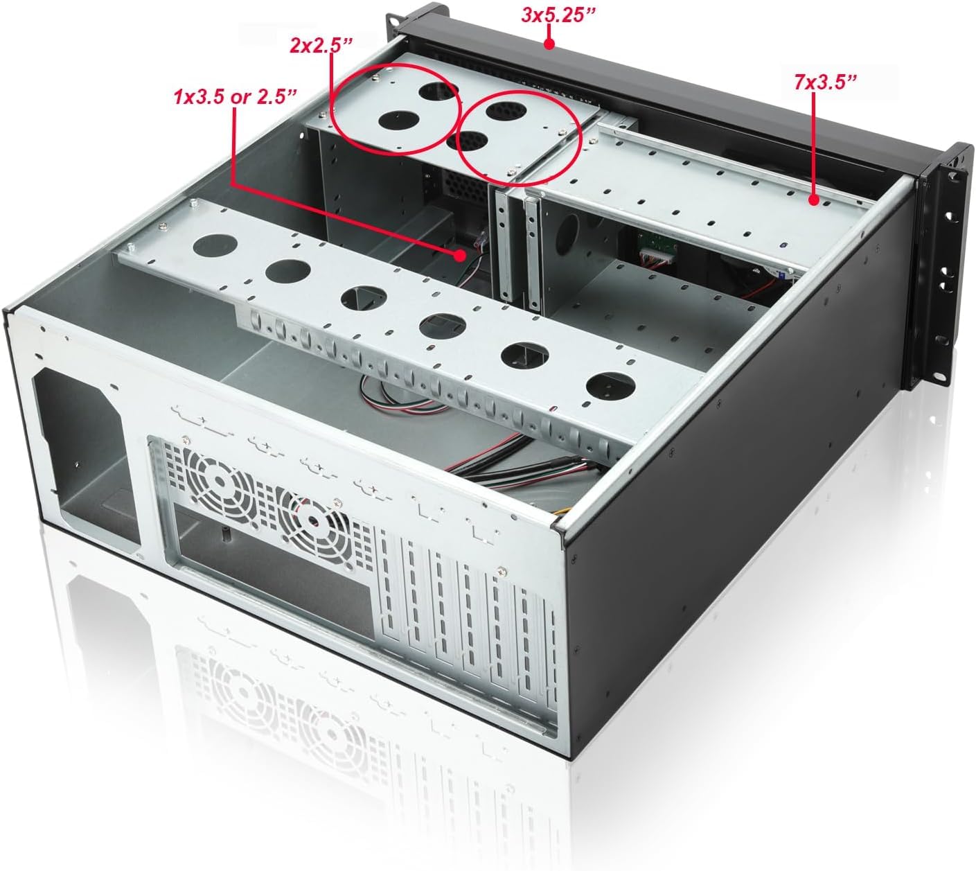 Amazon | RackChoice 4U ラックマウントサーバーシャーシ 3x5.25