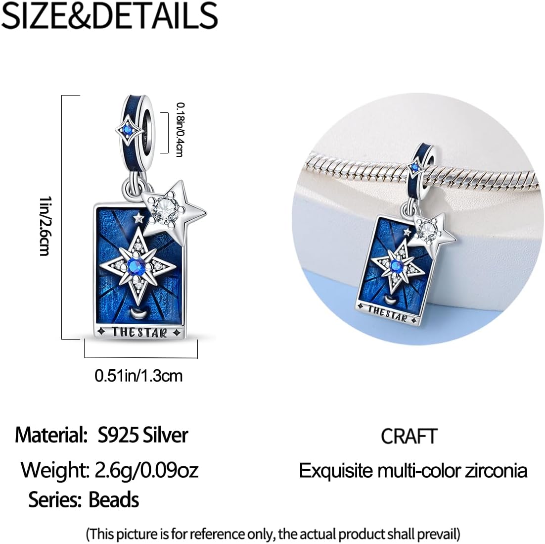 S925 Sterling Silver Charm Beads for Women Tarot Cards Beads fits for Pandora Bracelets and Necklaces - Image 3