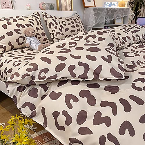 Leopard Print Bedding Set Twin Size Africa Cheetah Print Duvet Cover Set For Kids Teens Boys Girls Men Women Decor Safari Animal Pattern Bed Comforter Cover Wild Animal Bedspread Cover Reversible #TOP3
