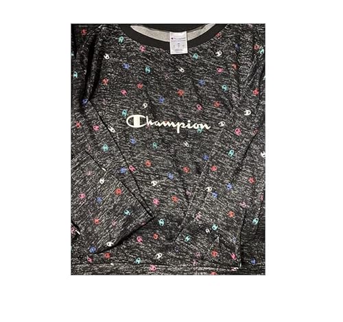 Champion Women's Pj Hacci Sleep Set, C-Toss Print-Black, Medium #TOP5