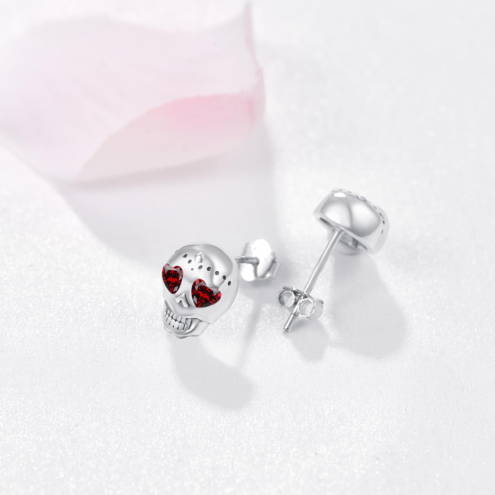 Orecchini a forma di teschio, in argento Sterling 925, per Halloween, piccoli orecchini a forma di teschio per ragazze, uomini, figlio, adolescenti, Argento sterling