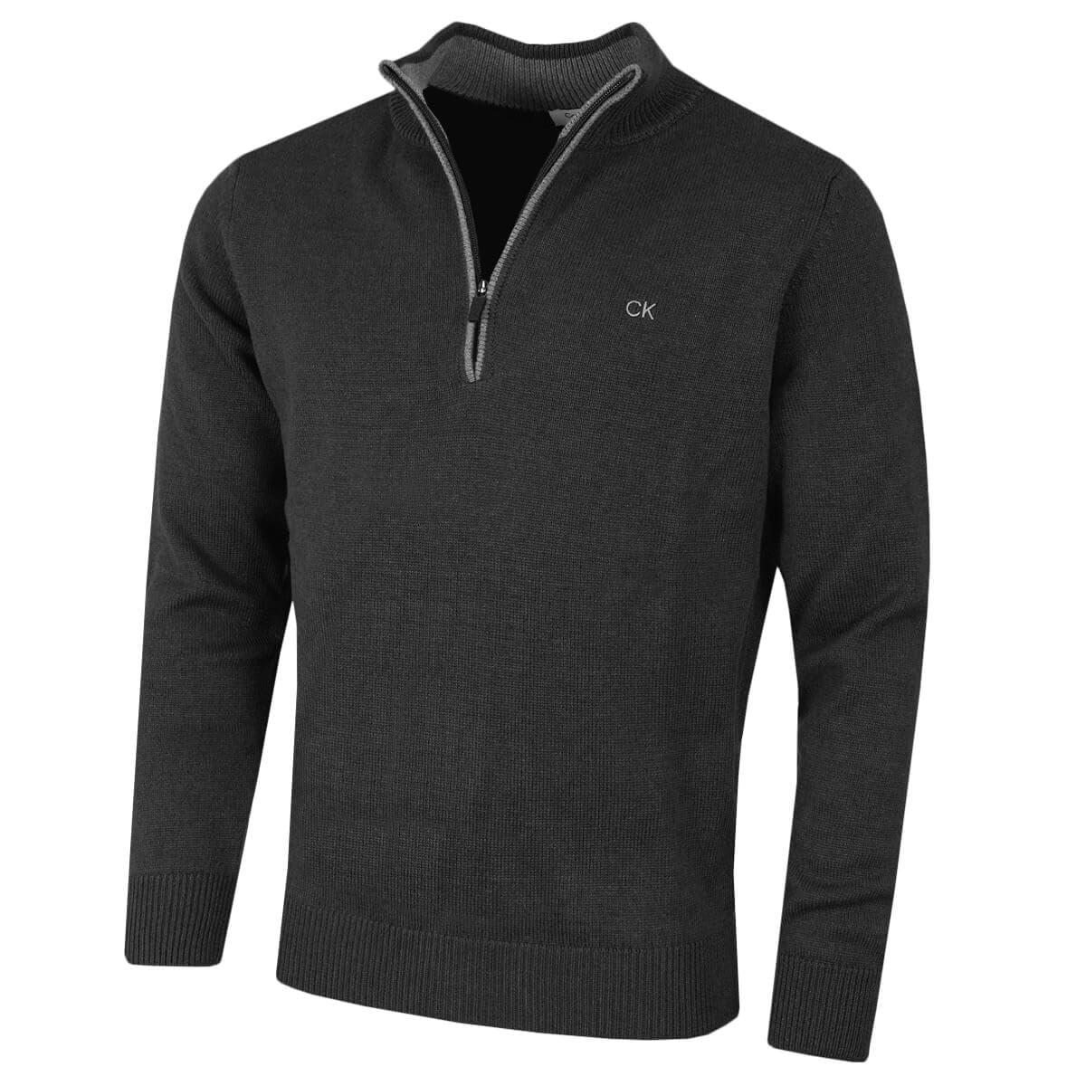 Calvin Klein Men's Charcoal Golf Cotton Sweater - Xxl