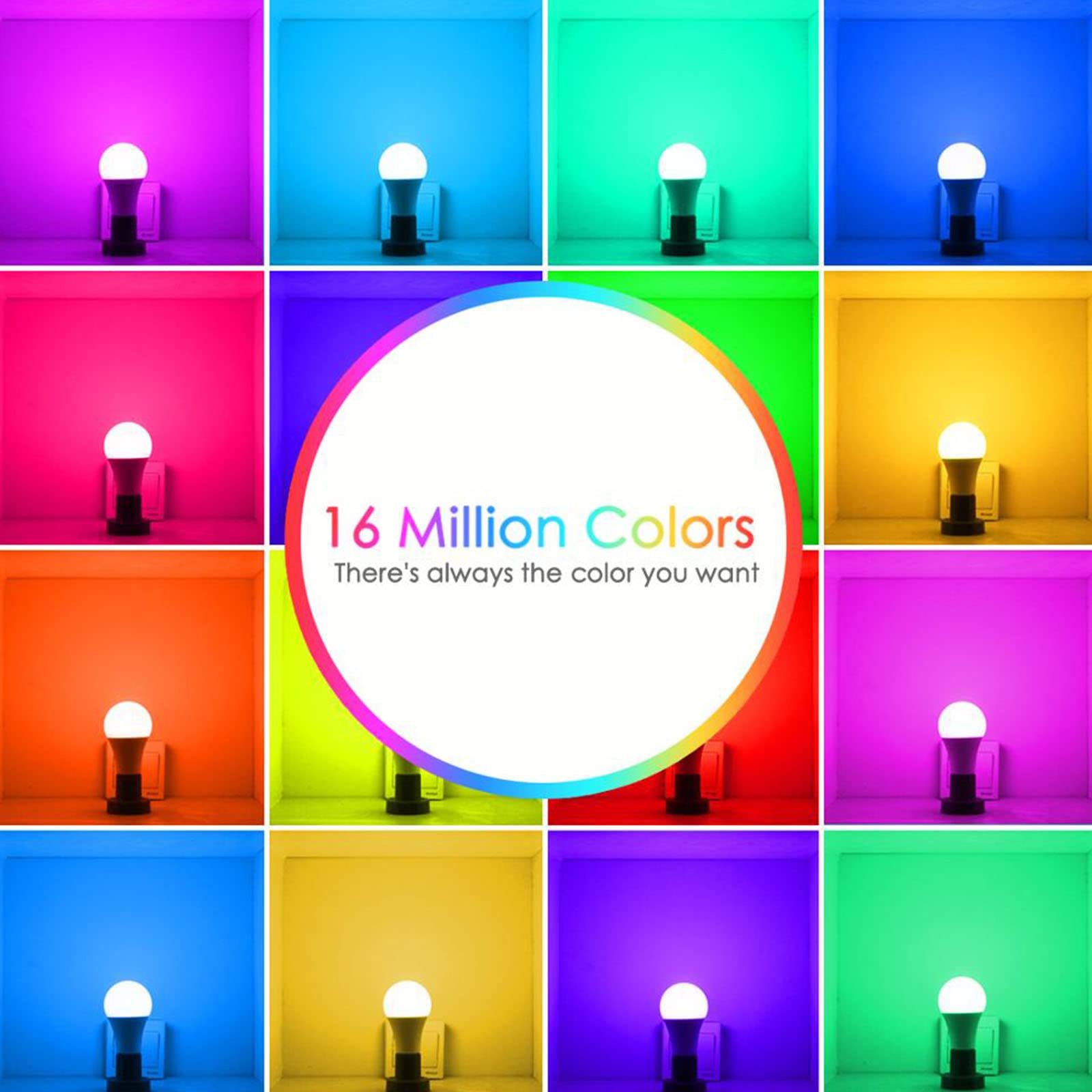 Bombillas Inteligentes, RGBW Cambio De Color Control Remoto Regulable 15W Bombilla LED [4 Pack] E27 B22 con Alexa,Google Home WiFi Bombilla No Necesita Concentrador,RGB WW,E27