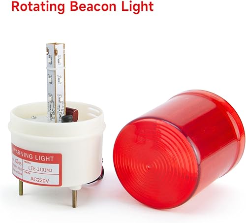 Miniatura 2 de YASONG LTE-1101MJ - Luz de advertencia giratoria con zumbador de 90 dB, AC110V-120V, luces de alarma de baliza industrial, sirena de seguridad de