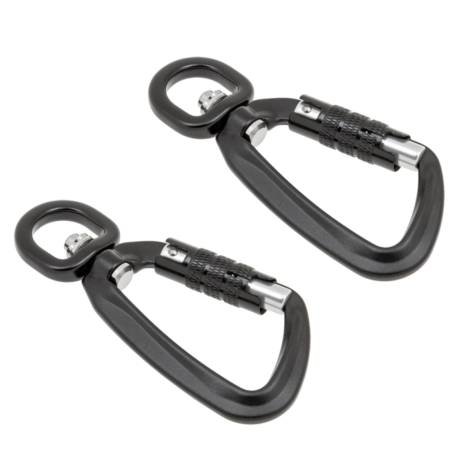 Mousqueton Autobloquant Extérieur 9 X 2 Pièces avec Pivotant et Anneau Porte-clés, en Alliage D'aluminium, Idéal pour Le Camping, L'attache D&
