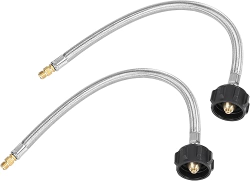 Manguera de repuesto para manguera de propano RV de 15 pulgadas, líneas de propano trenzadas de acero inoxidable para remolques de viaje, regulador