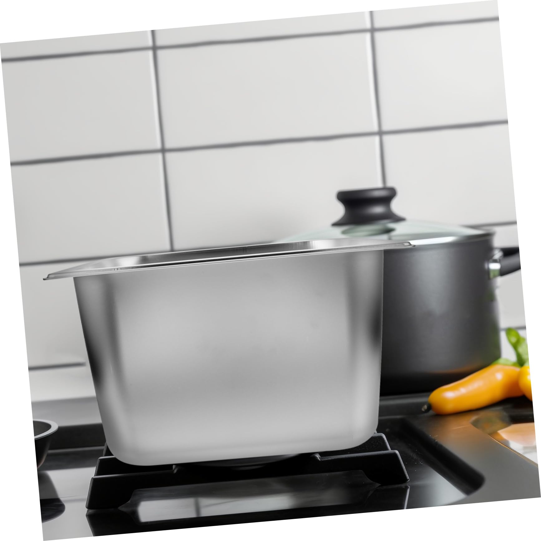 MOLUCKFU Bread Buffet Tray Commercial Hotel Pan Buffet Dishes Container Catering Serving Buffet Catering Food Pan Vegetable Buffet Server Square Chafing Dish Heater Silver Stainless Steel