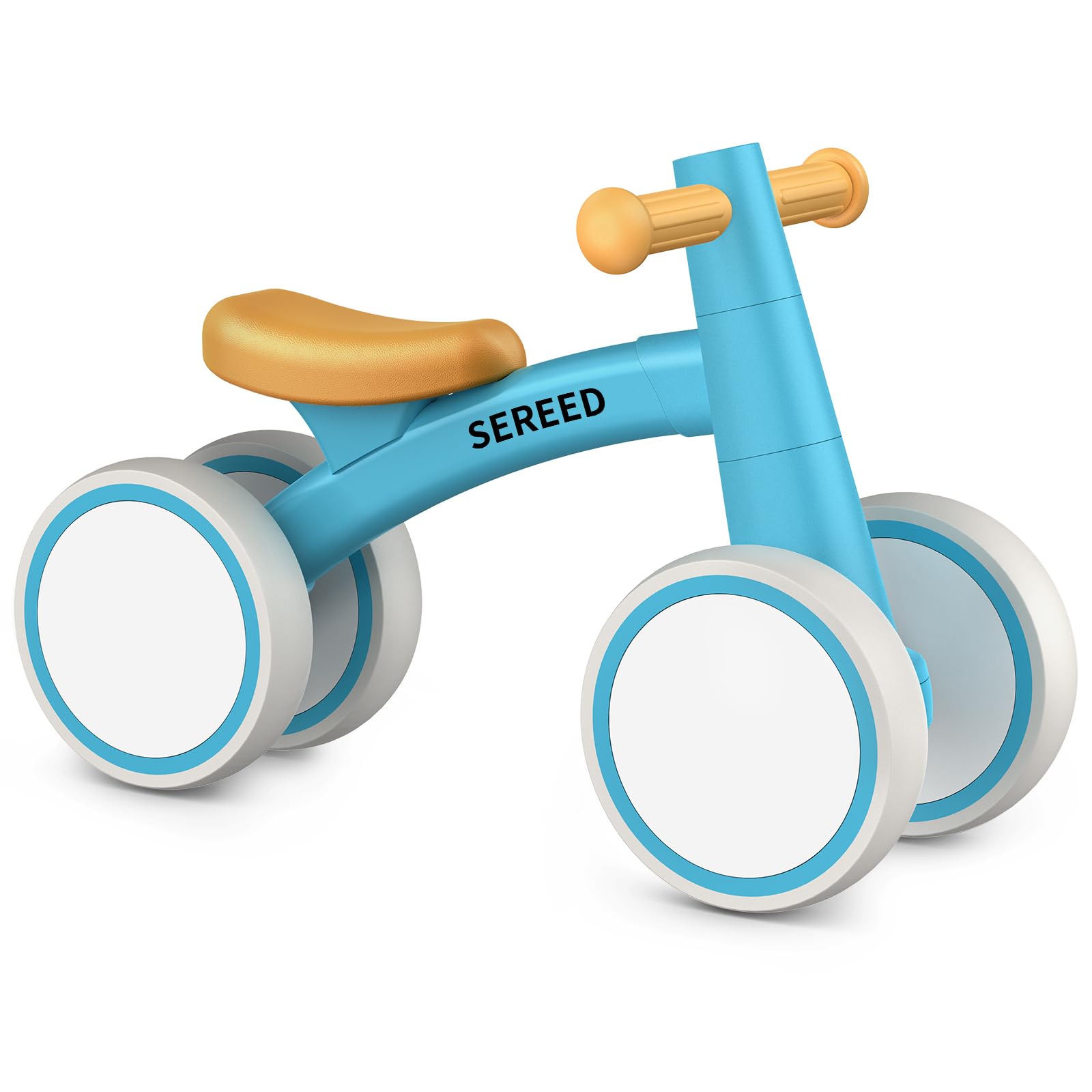 SEREED Baby Balance Bike for 1 Year Old Boys Girls 12-24 Month Toddler Balance Bike, 4 Wheels Toddler First Bike, First Birthday GiftsRecycled Claim Standard Blended