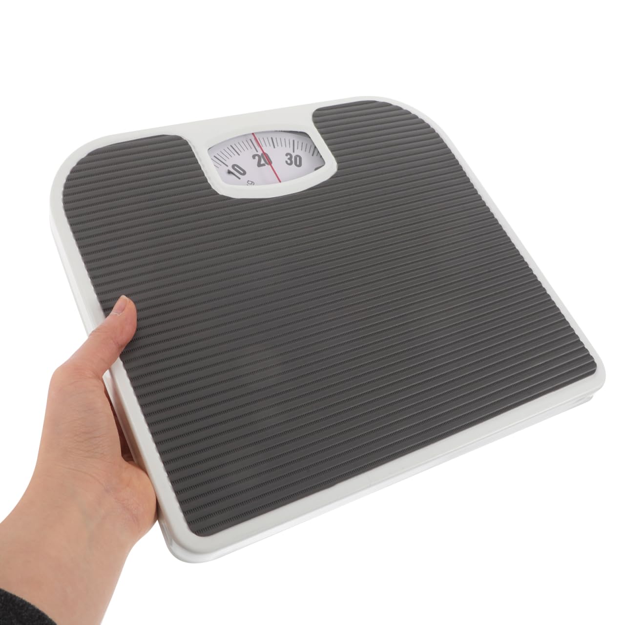 VALICLUD Báscula de baño Báscula portátil personal Escala de medición corporal Escala mecánica Escala de esfera para peso corporal Báscula de viaje Balanza de alta precisión Gel de sílice gris claro