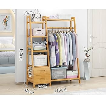 Amazon｜木製 ハンガーラック 大オープンワードローブ