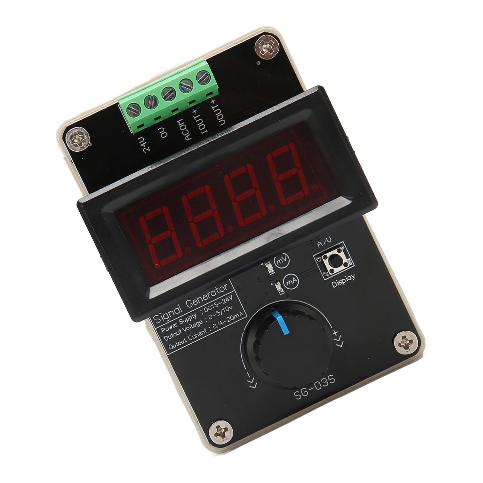 Akozon Generador de Señal de Simulador Analógico de Voltaje de Corriente de 4 a 20mA, 0 o 20mA, CC Ajustable de 10V