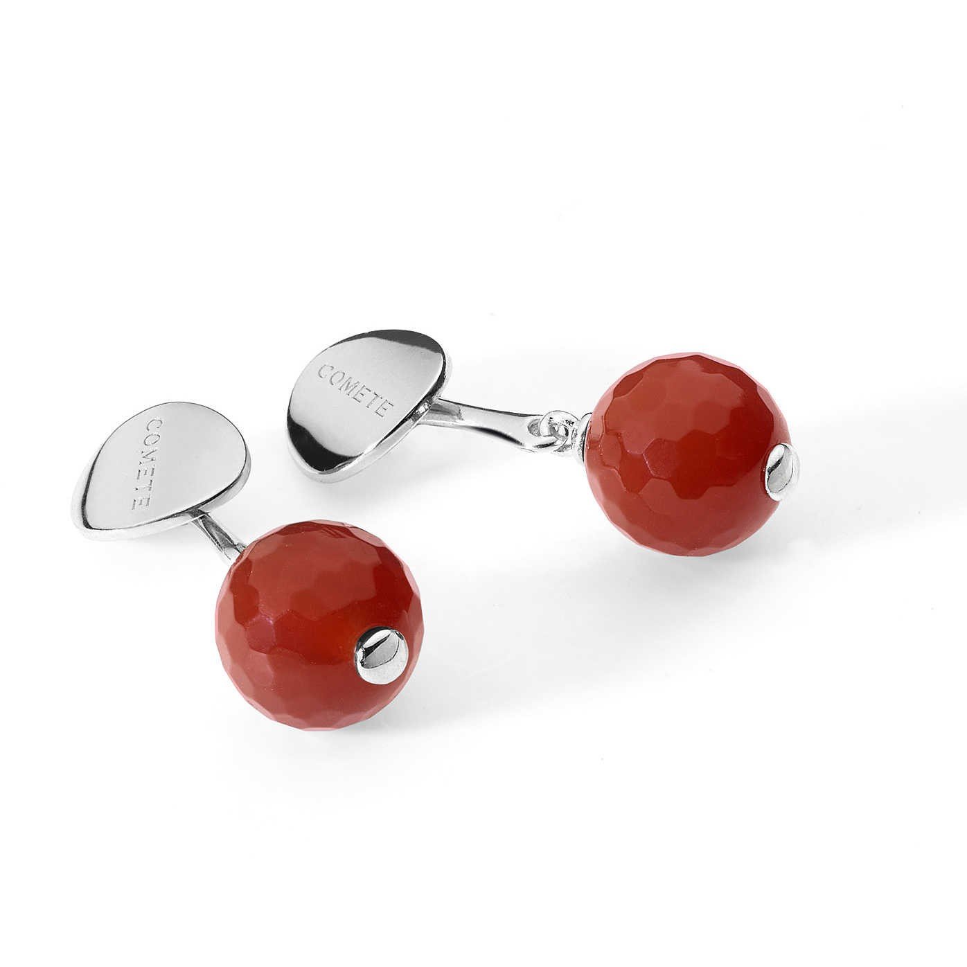 Damen Manschettenknöpfe in Silber und Karneol rot Comete ugm-161