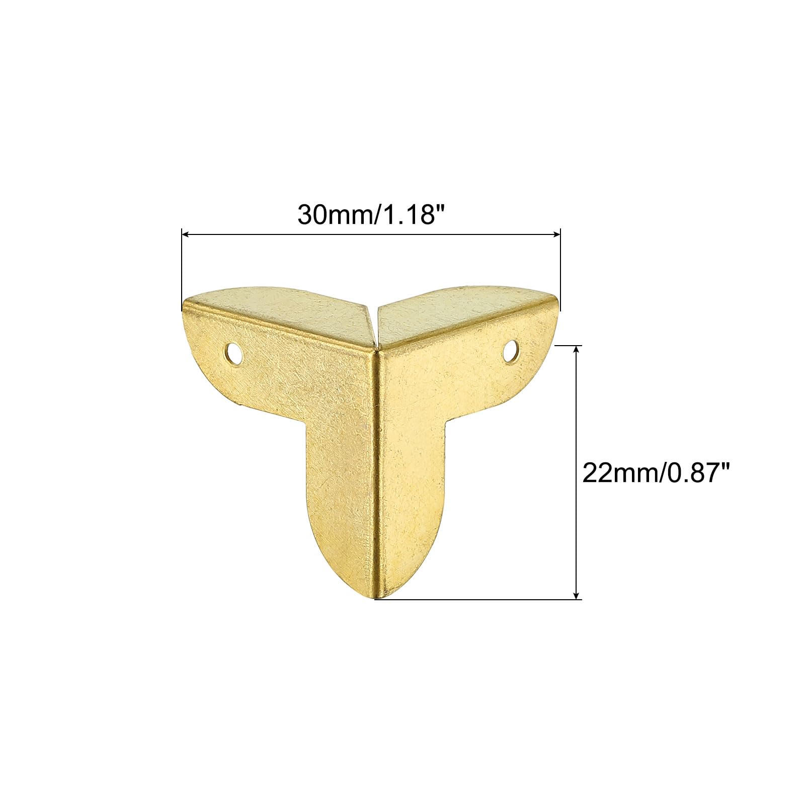 QUARKZMAN 20 Pz Copertura Angolare Decorativa per Scatole, 22mm Protezione Angolare in Metallo, Proteggi Angoli Mobili con Viti, Giallo