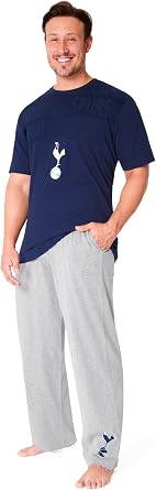 Tottenham Hotspur FC Mens Pyjamas Set Nightwear T-Shirt Long Bottoms Men Teenagers Spurs Gifts for Men
