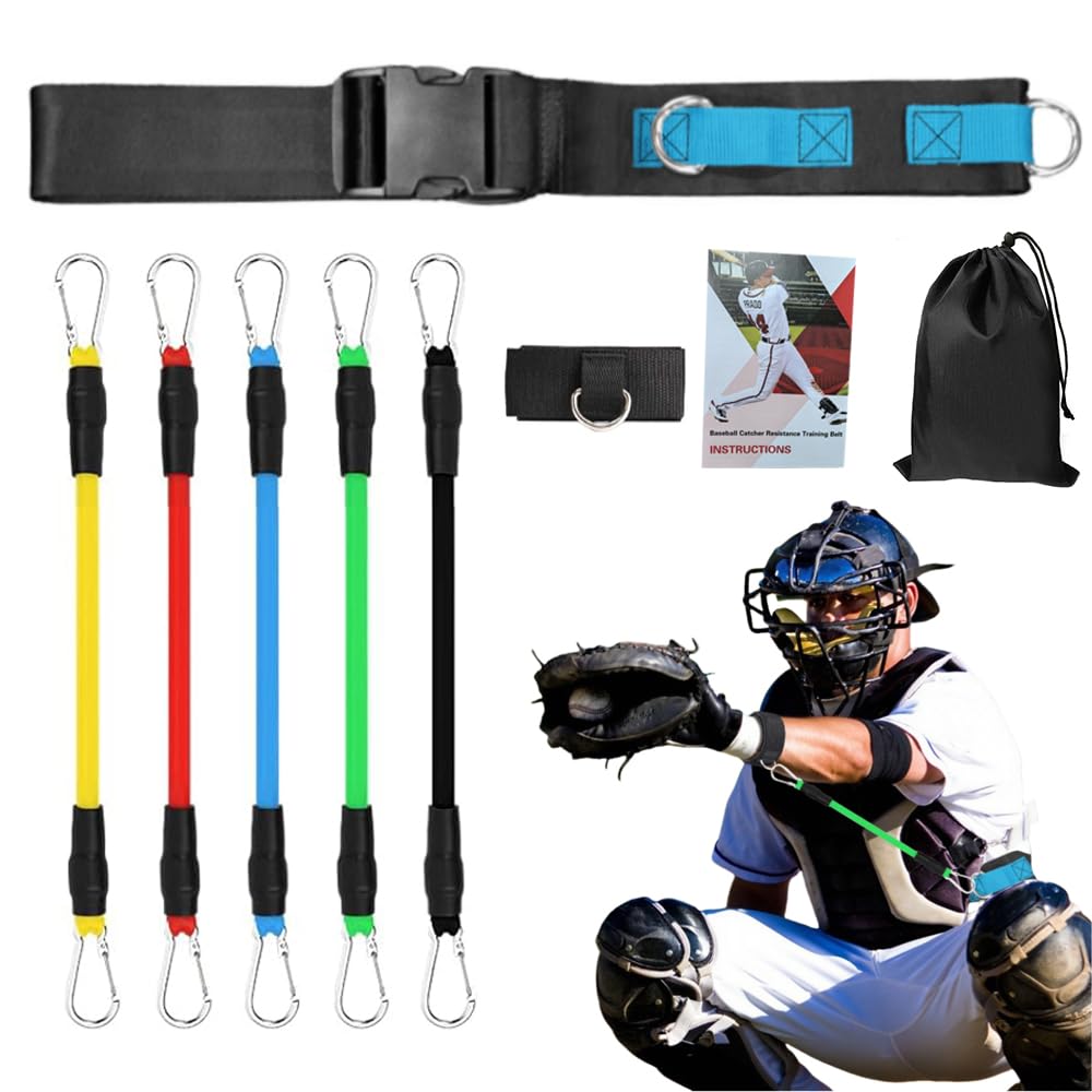 Cinturón de entrenamiento de resistencia para béisbol y sóftbol, equipo de entrenamiento ajustable para mejorar la mecánica y la fuerza del brazo, mejora las habilidades de encuadre y recepción