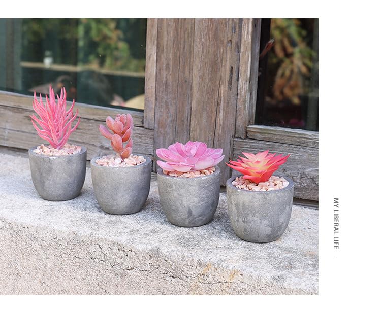 Succulentes simulées en pot de pâte à papier, déco durable sans entretien - 5