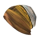 Ranch View Printed Adult Knitted hat, Casual, Stylish, and Warm hat Suitable for Both Men and Women. Black