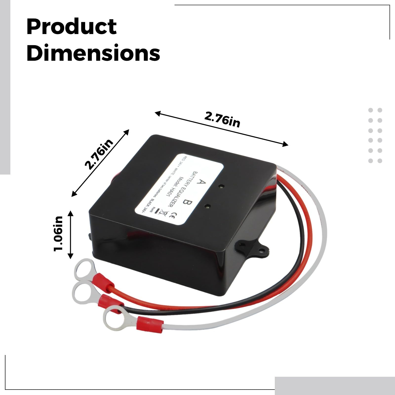 Equalizzatore batteria HC01, bilanciatore batteria 12V/24V per sistema solare, bilancia la carica e lo scarico per prolungare la durata della batteria, con compensazione bidirezionale della tensione