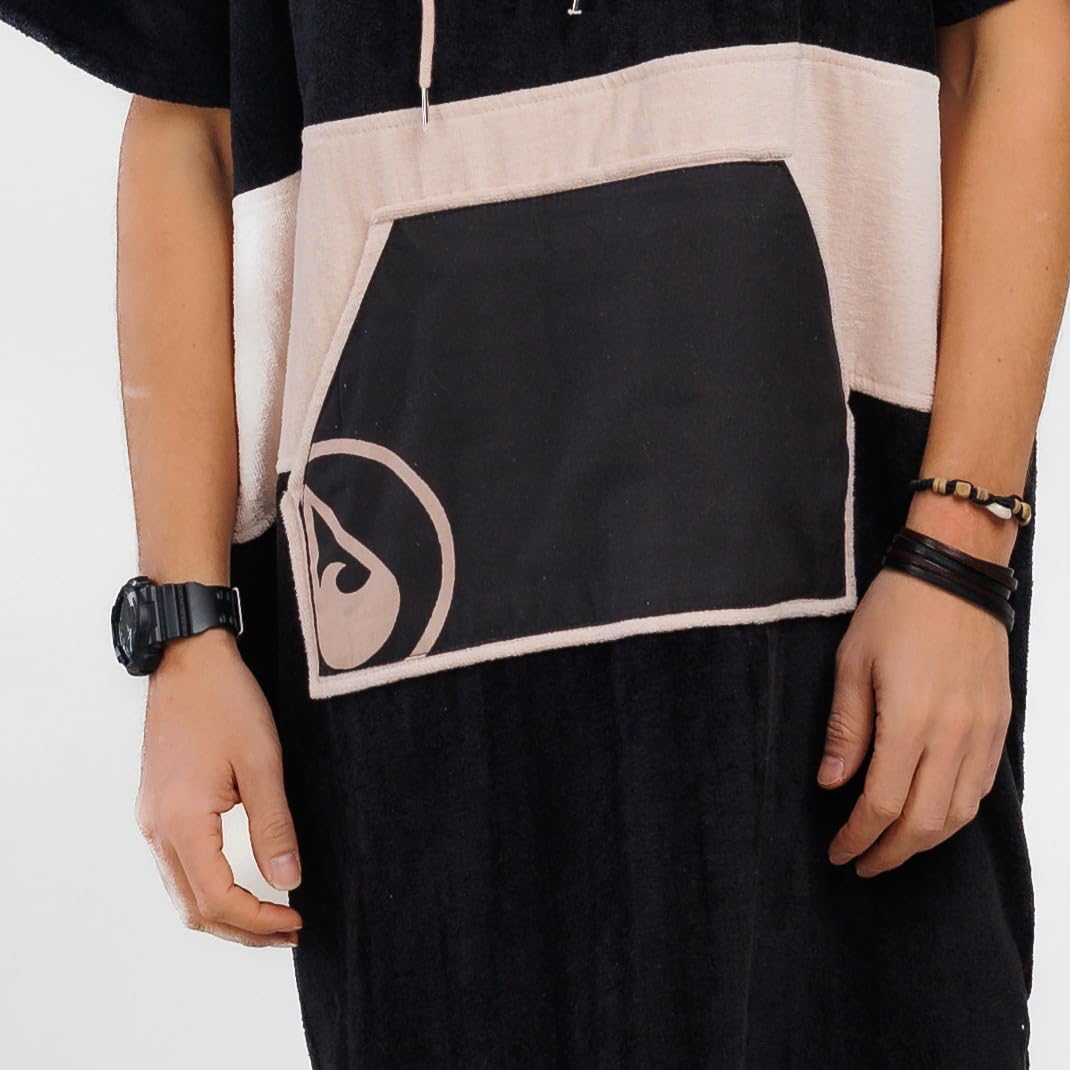 WAVE HAWAII Poncho Surf Algodón para Estaturas de 155 – 185 cm, para Natación, Playa y Toalla de Baño, Poncho de Ducha para Mujer, Hombre y Adultos (Barravento)