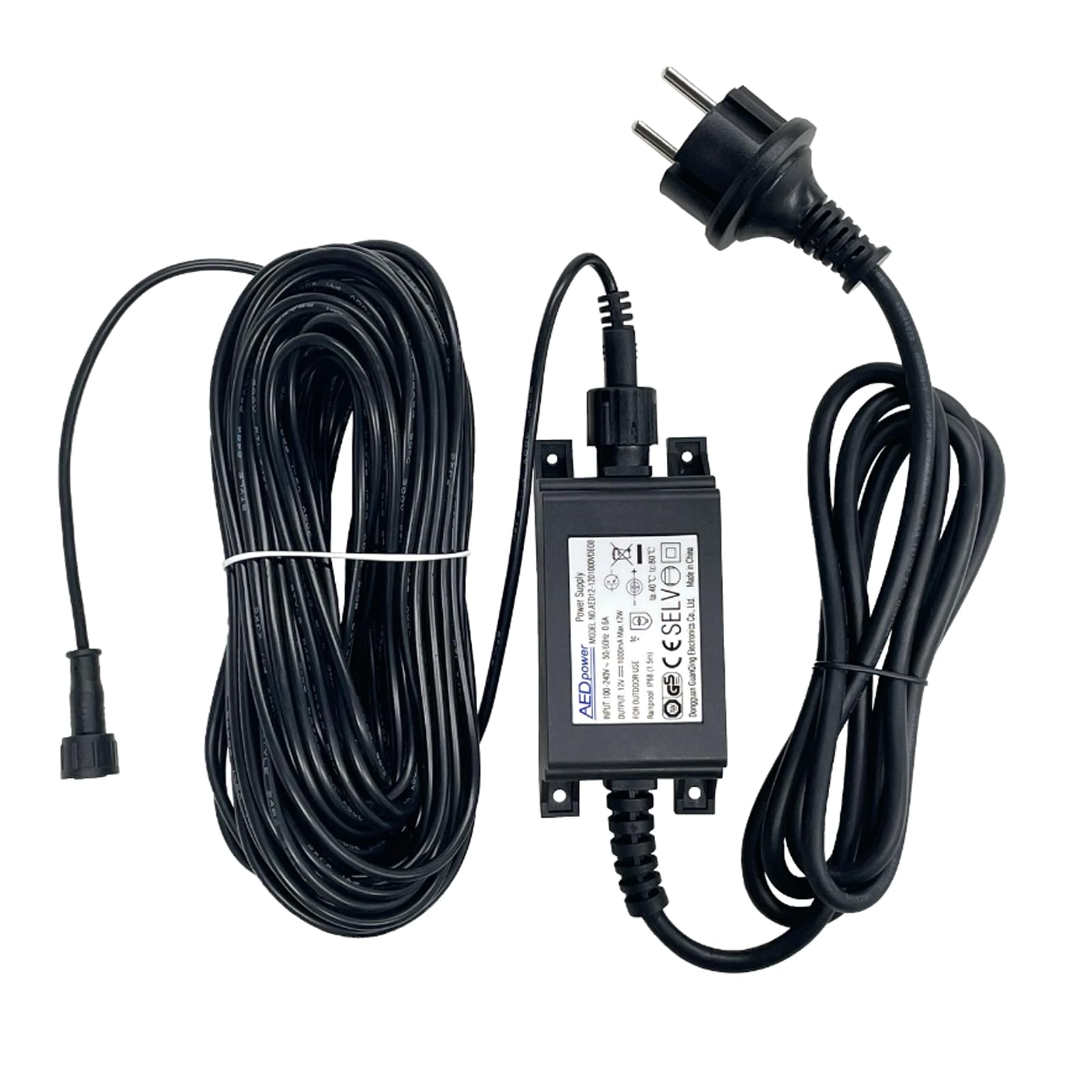 ECOWITT 10 M kabel przedłużający i zasilacz DC 12 V/1 A do WS80/WS90/WN90LP/WN90SDI