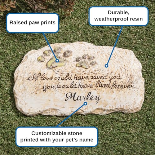 image for Fox Valley Traders Custom Forever Pet Memorial Garden Stone, Customize