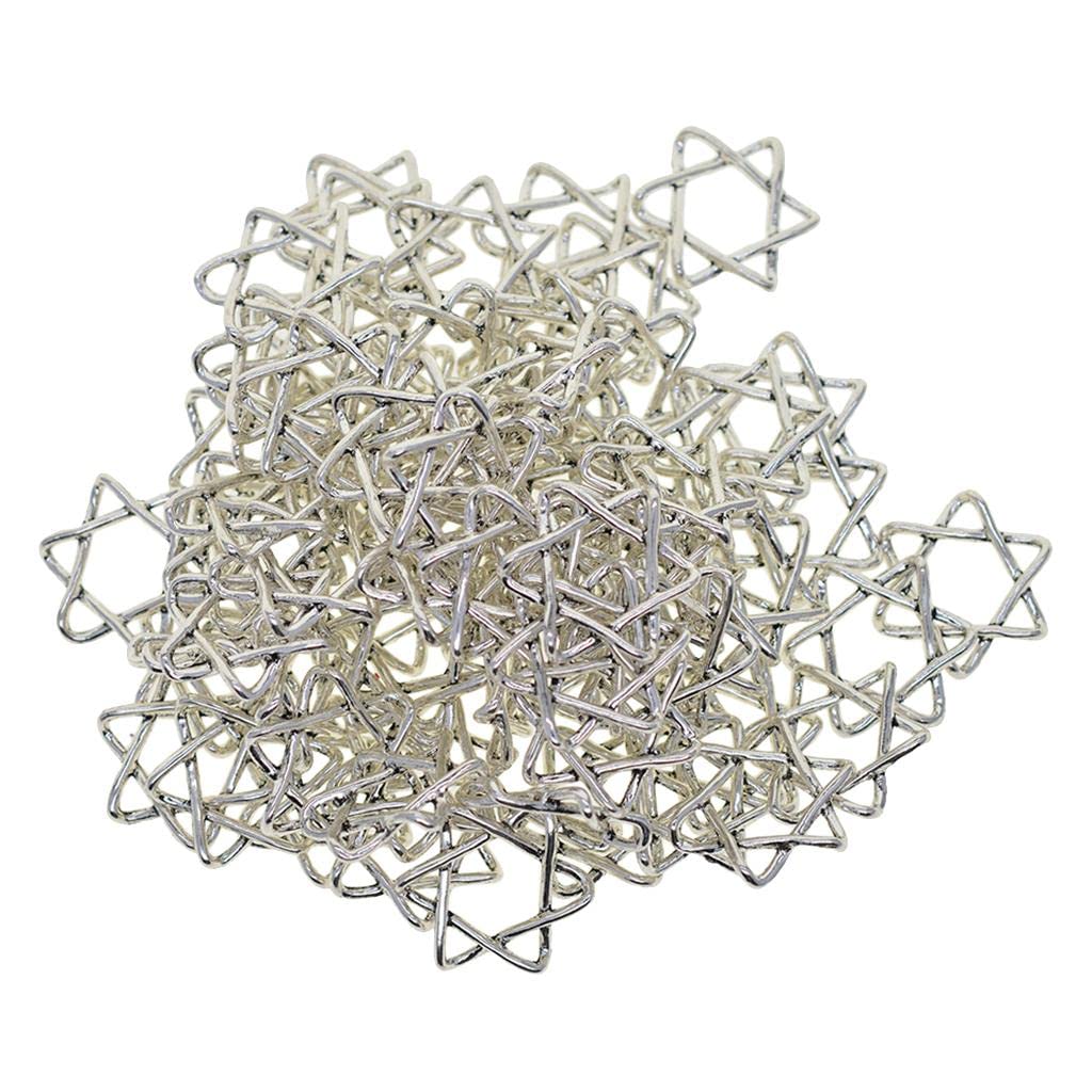 LICHTS 100 Pieces Tibetan Silver Star of David Charm Pendant for DIY Jewlery Making