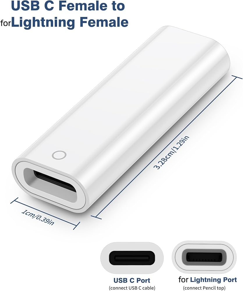 Amazon.com: USB C to Pencil 1st Gen Adapter, 2-Pack USB-C Female