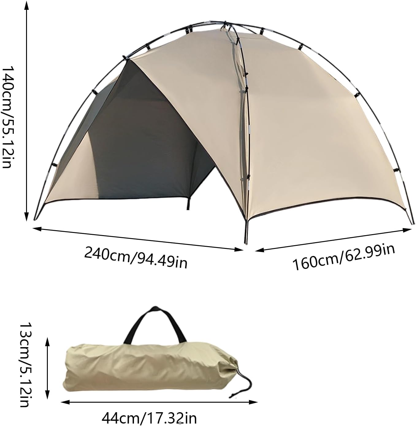 ワンタッチテント 2-3人用 シルバーコーティング 自動開閉 5秒設営 UV