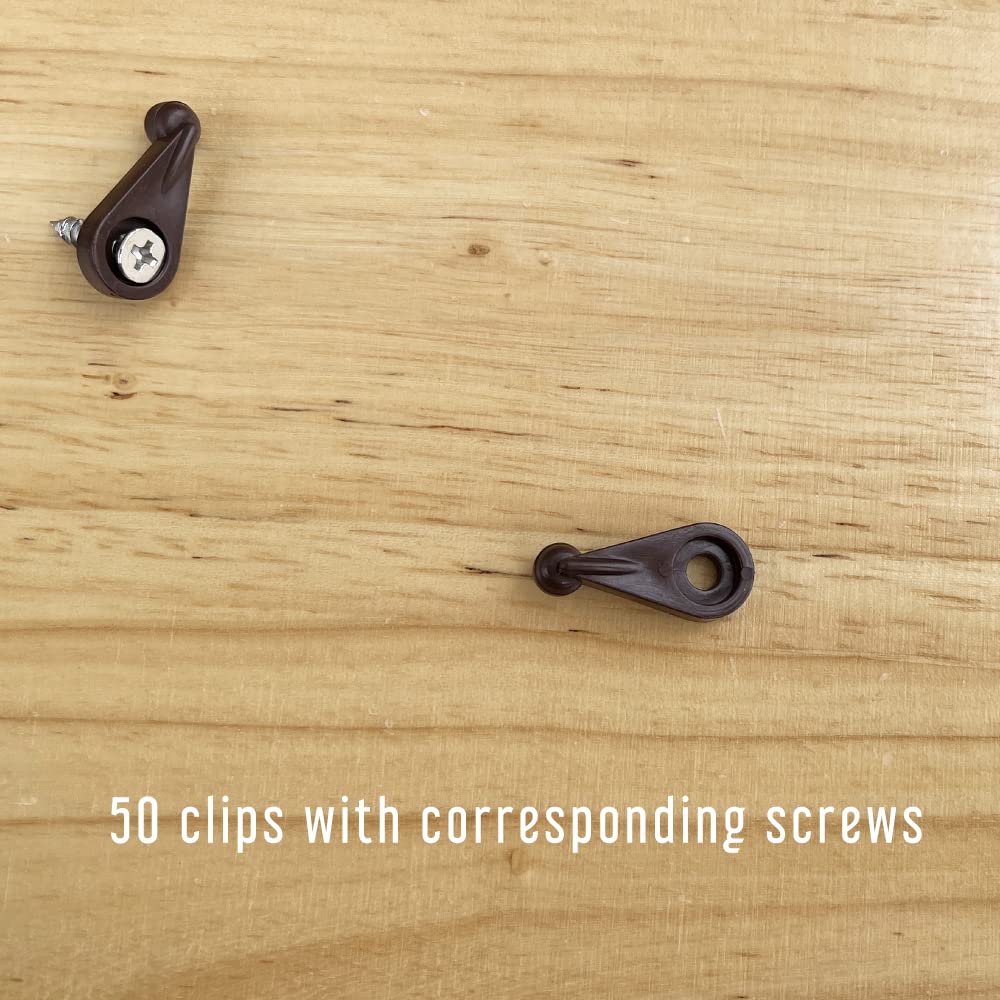 SiaCroly Glashalter-Clips 50 Stück – Für 4 Mm Glas, Mit Schrauben, Braun/gold, Für Schranktüren & Bilder