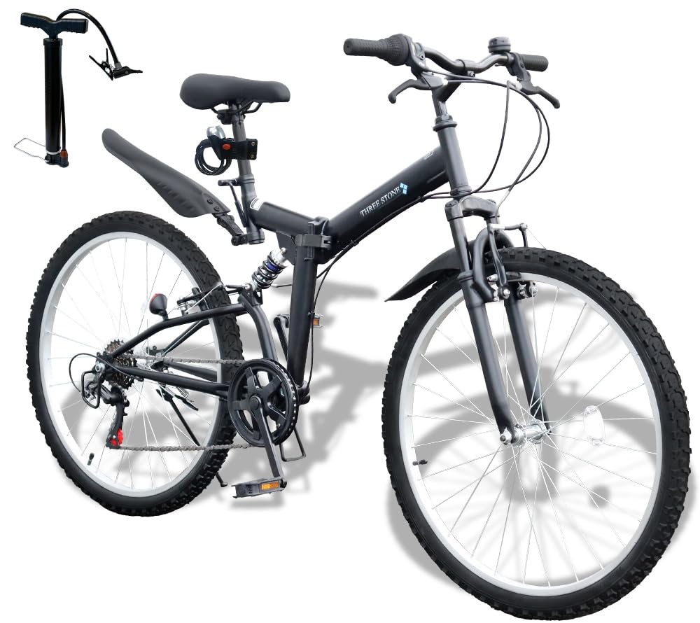 Amazon | 26インチ 折りたたみ自転車 前後サス MTB AJ-02N 6段ギア 