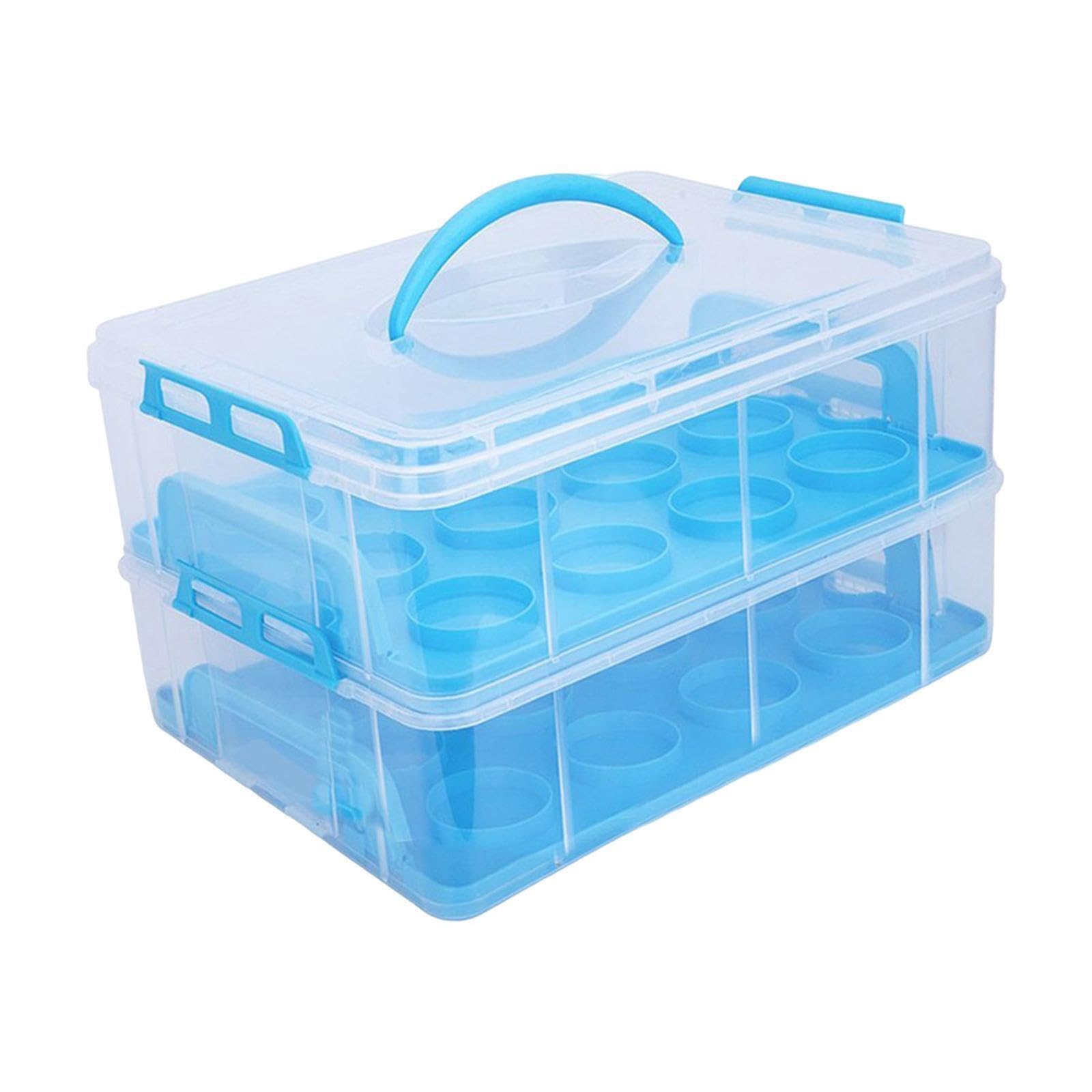 Portable Cupcake Carrier Storage Container for Delicious Pastries, 2 Tiers