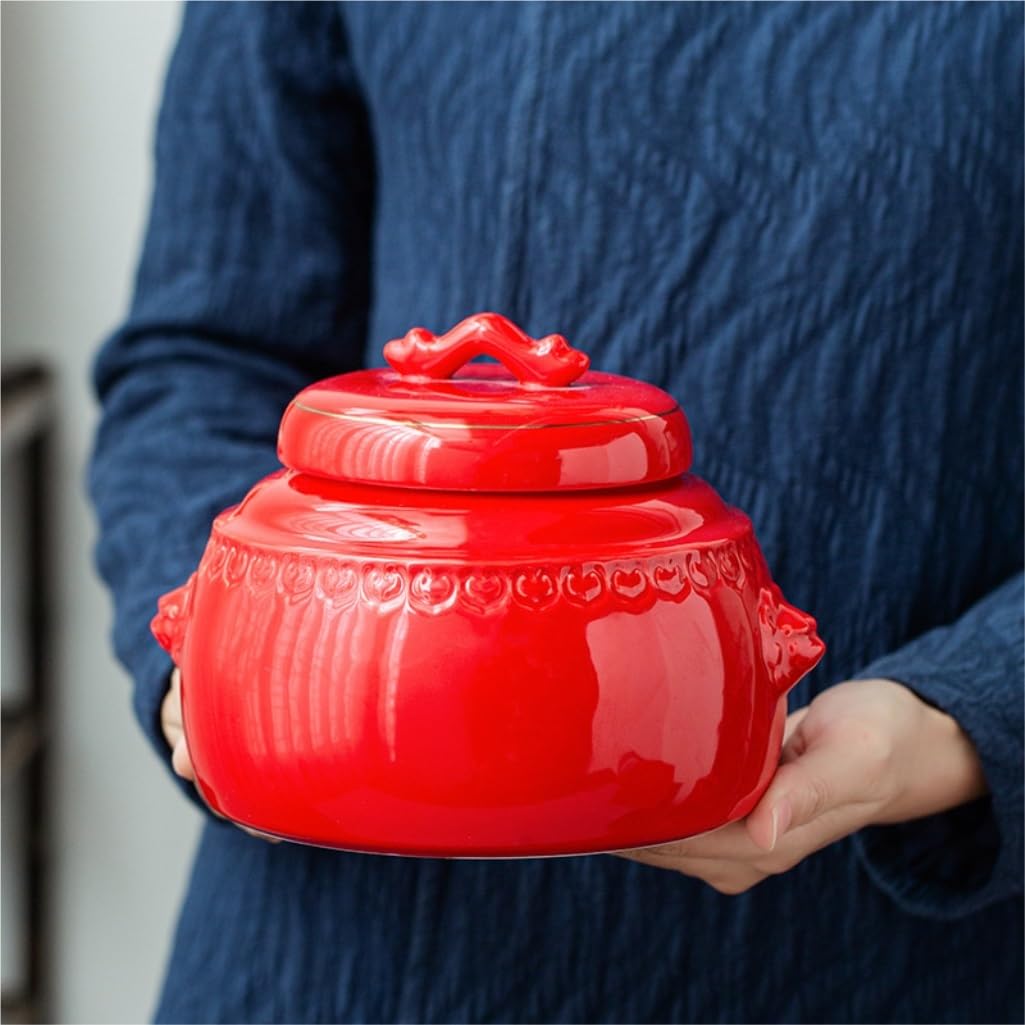 Contenitore per il tè in ceramica, contenitore per il tè sfuso in ceramica, barattolo da cucina, grande barattolo sigillato, set da tè retrò cinese, set di barattoli singoli, barattolo per il tè (B)