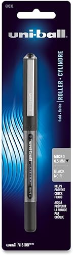 Uni-Ball Bolígrafo de rodillo de palo, micro punto, tinta negra